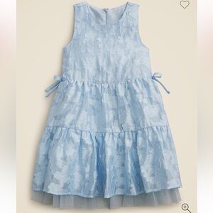 Crewcuts J Crew Tiered Blue Dress in Jacquard NWT Sz 7